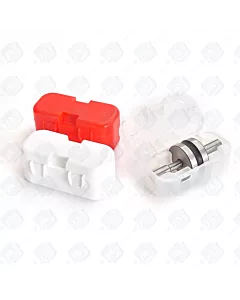 Image of 3 different TDP tooling cases, the red, white and clear case. The clear case is open displaying some TDP tooling.